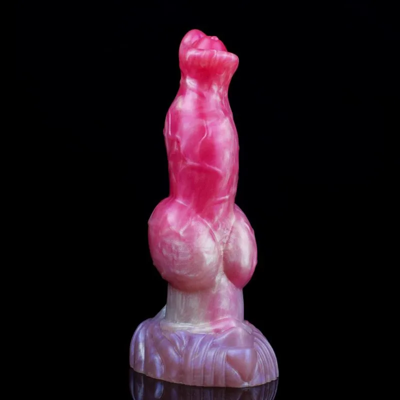 8.5 IN Pink Big Knotted Dildo Silicone Dog Wolf Penis 2 8.5 IN Pink Big Knotted Dildo Silicone Dog Wolf Penis 2