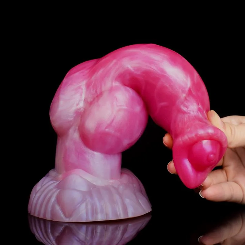 8.5 IN Pink Big Knotted Dildo Silicone Dog Wolf Penis 7 8.5 IN Pink Big Knotted Dildo Silicone Dog Wolf Penis 7