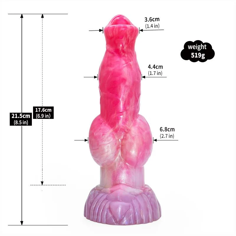 8.5 IN Pink Big Knotted Dildo Silicone Dog Wolf Penis 1 8.5 IN Pink Big Knotted Dildo Silicone Dog Wolf Penis 1