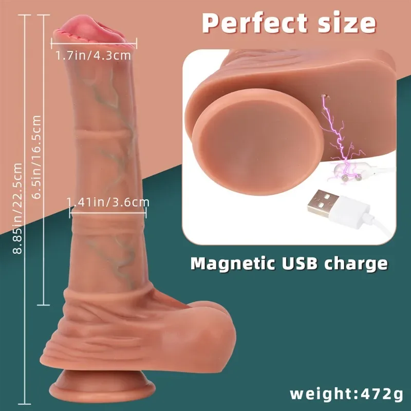 8.5 IN Heated Thrusting Vibrating & Rotating Horse Cock Dildo 4 8.5 IN Heated Thrusting Vibrating & Rotating Horse Cock Dildo 4