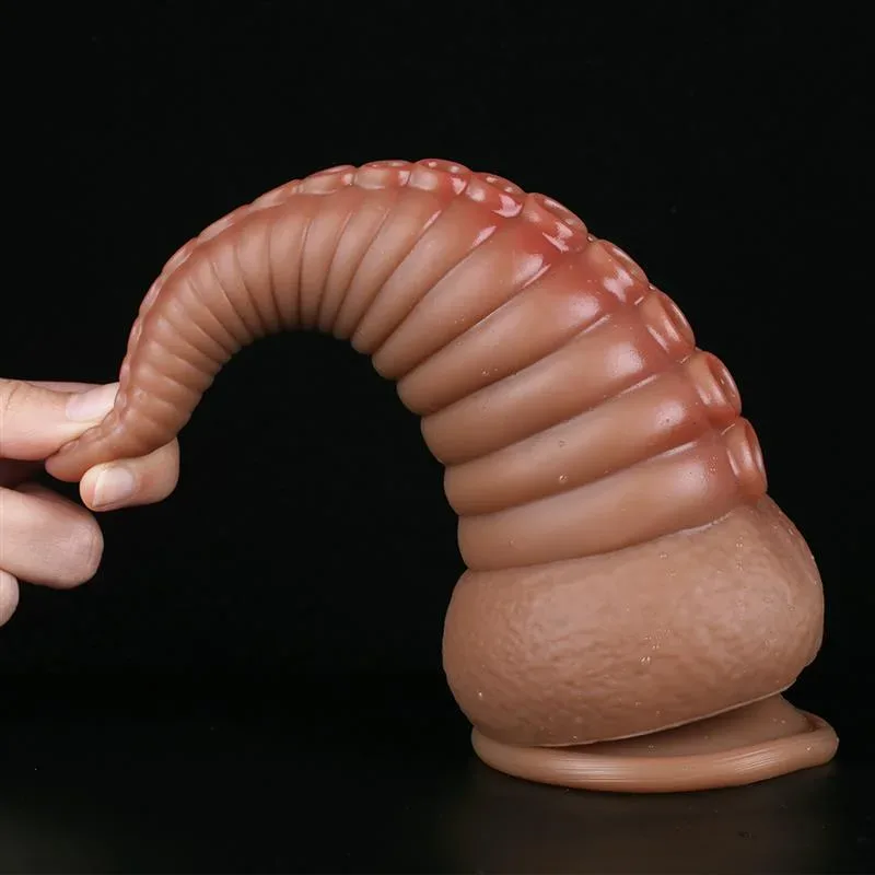 8.5 IN Brown Tapered Tentacle Dildo Silicone Butt Plug 4 8.5 IN Brown Tapered Tentacle Dildo Silicone Butt Plug 4