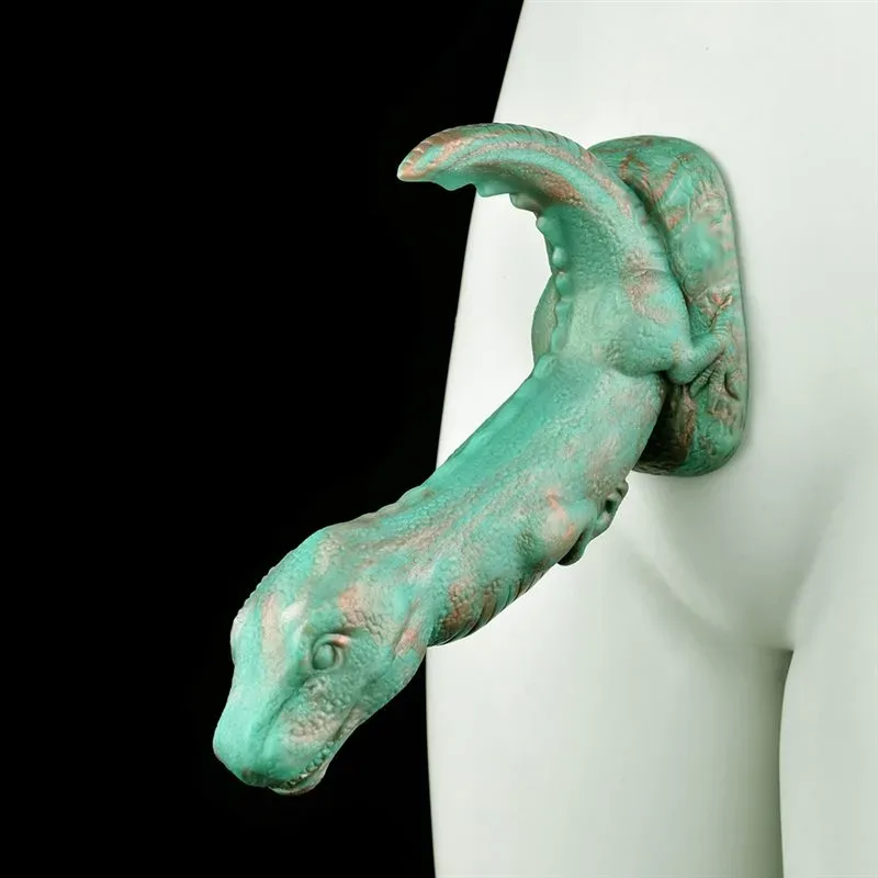 8.5 IN Green Dinosaur Dildo Silicone Dragon Sex Toy 6 8.5 IN Green Dinosaur Dildo Silicone Dragon Sex Toy 6