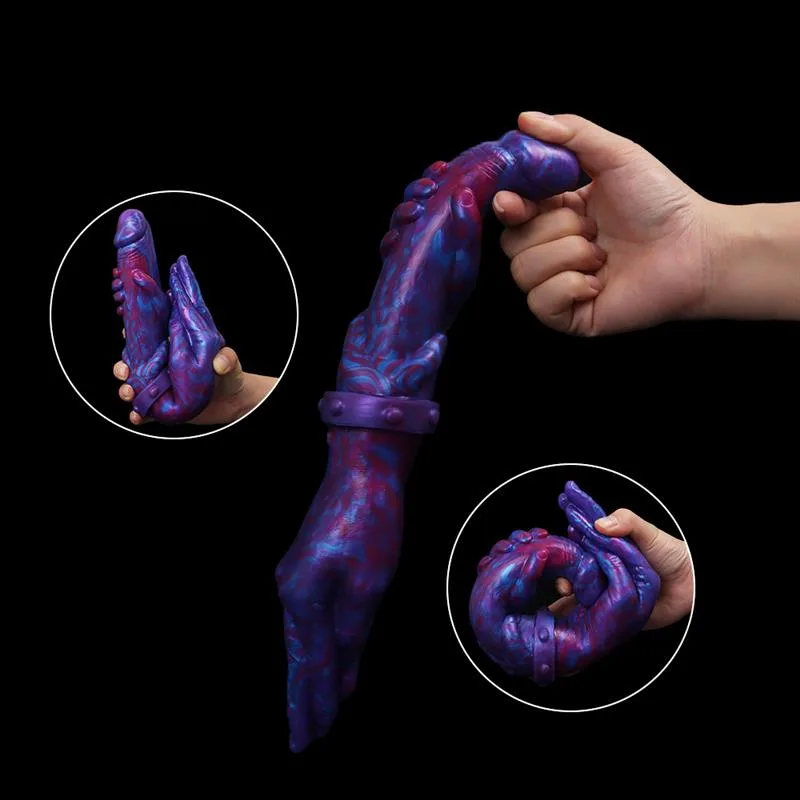 13 IN Purple Double-Ended Palm Hand Dildo 4 13 IN Purple Double-Ended Palm Hand Dildo 4