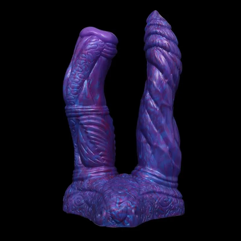 8 IN Purple Suction Cup Double Horse Dildo 2 8 IN Purple Suction Cup Double Horse Dildo 2