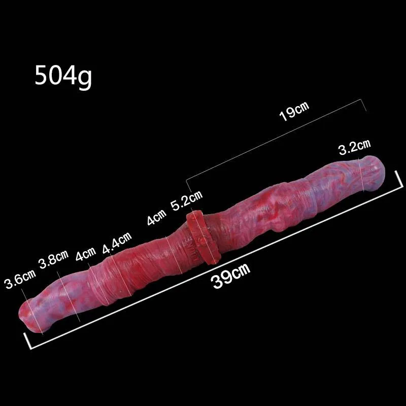 15 IN Double Ended Exotic Dildo Pink/Black 1 15 IN Double Ended Exotic Dildo Pink/Black 1