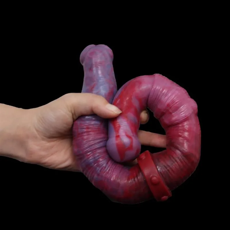 15 IN Double Ended Exotic Dildo Pink/Black 6 15 IN Double Ended Exotic Dildo Pink/Black 6