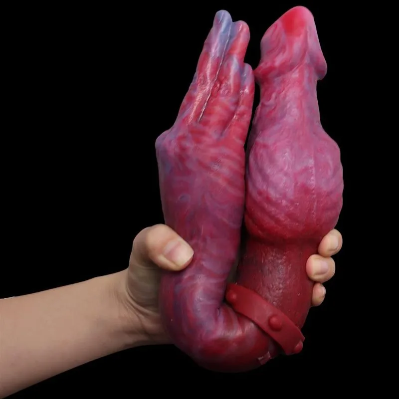 16 IN Large Silicone Double Sided Hand Dildo 5 16 IN Large Silicone Double Sided Hand Dildo 5