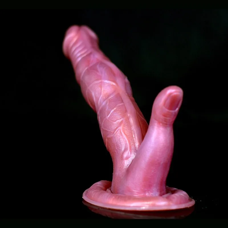 9 IN Suction Cup Double Finger Dildo Sex Toy 3 9 IN Suction Cup Double Finger Dildo Sex Toy 3