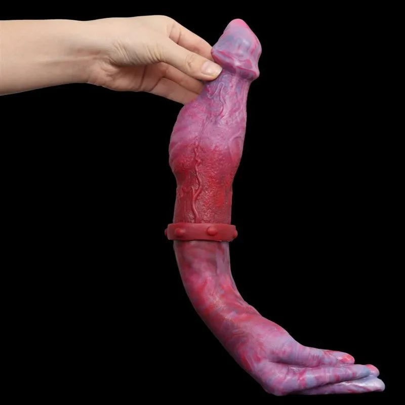 16 IN Large Silicone Double Sided Hand Dildo 4 16 IN Large Silicone Double Sided Hand Dildo 4