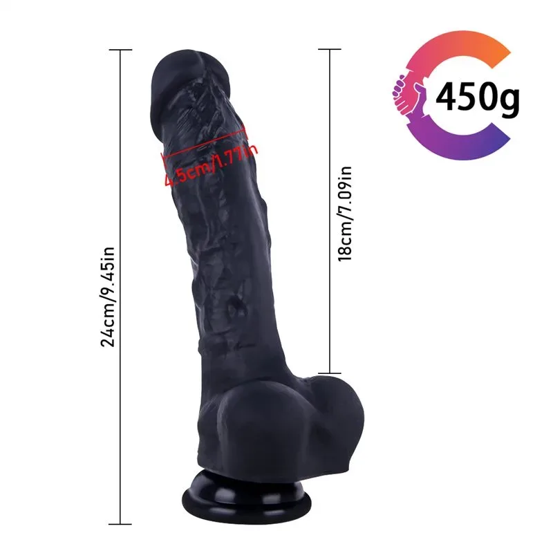 9.5 IN Big Black Silicone Realistic Dildo 1 9.5 IN Big Black Silicone Realistic Dildo 1