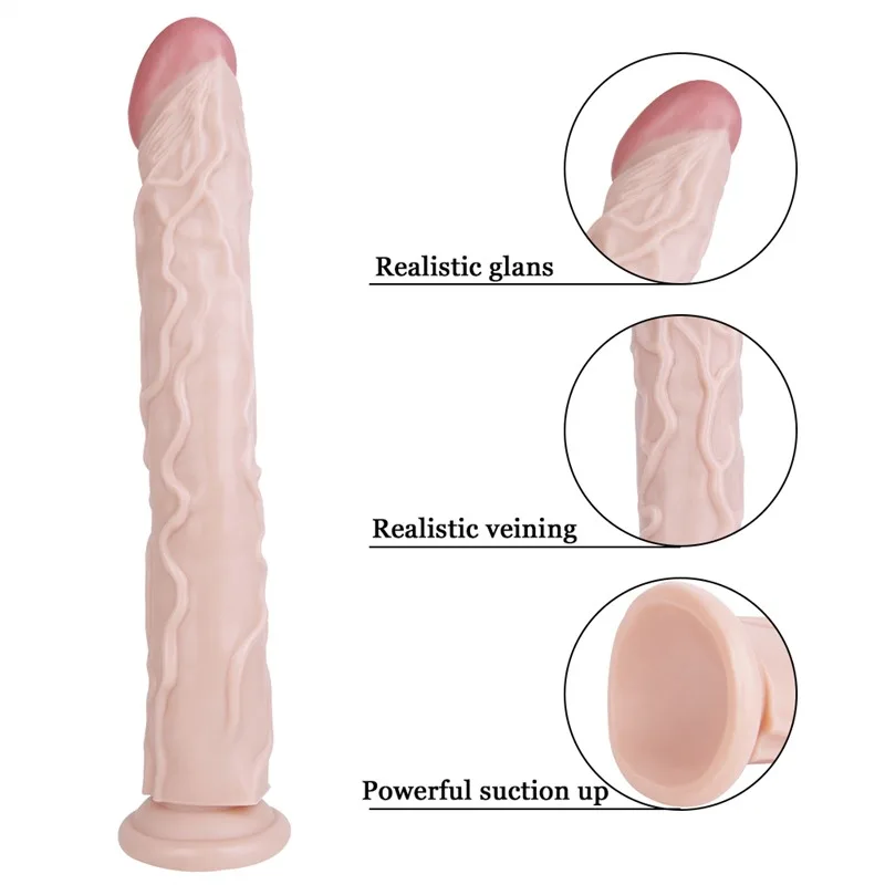 13 IN Long Realistic Textured PVC Dildo 2 13 IN Long Realistic Textured PVC Dildo 2
