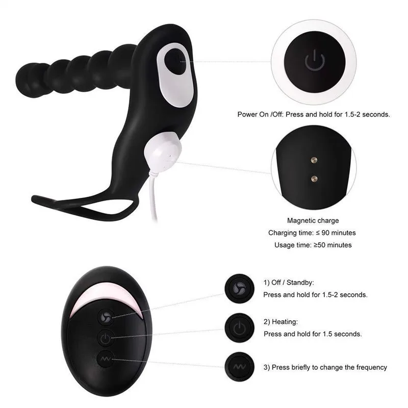 Heating Anal Beads Vibrator Male Prostate Massager 4 Heating Anal Beads Vibrator Male Prostate Massager 4