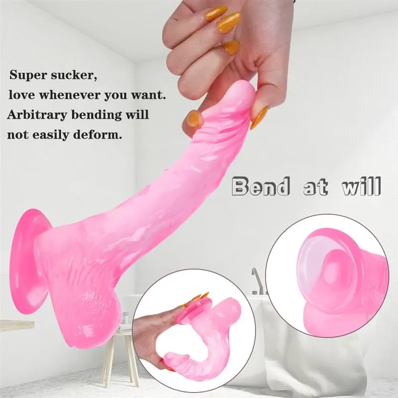 7.5 IN Thin Pink PVC Dildo Strap On Harness Set 6 7.5 IN Thin Pink PVC Dildo Strap On Harness Set 6