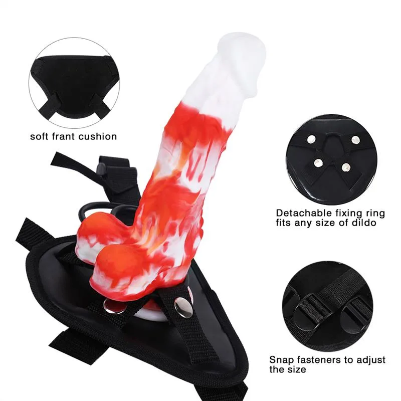 7.5 IN Colors Strap On Silicone Dildo with Harness 3 7.5 IN Colors Strap On Silicone Dildo with Harness 3