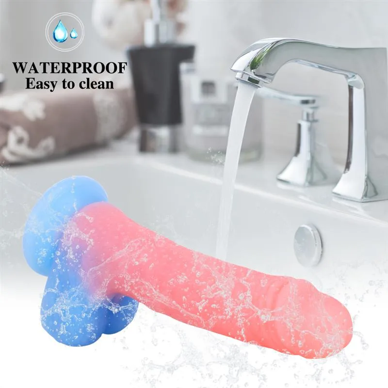 7 IN Glow-In-The-Dark Beginner Real Life Silicone Dildo 7 7 IN Glow-In-The-Dark Beginner Real Life Silicone Dildo 7