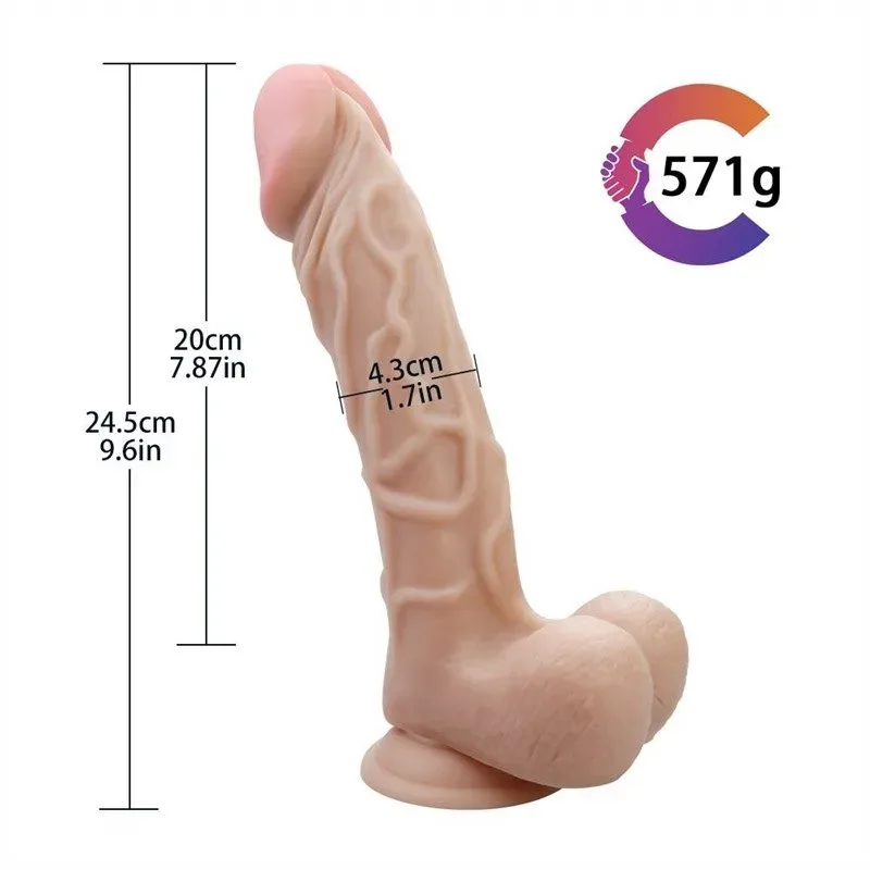 9.5 IN Long Realistic Veining PVC Dildo 1 9.5 IN Long Realistic Veining PVC Dildo 1