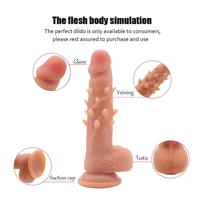 8 IN Dual Density Silicone Barbed Real Penis Dildo 2 8 IN Dual Density Silicone Barbed Real Penis Dildo 2