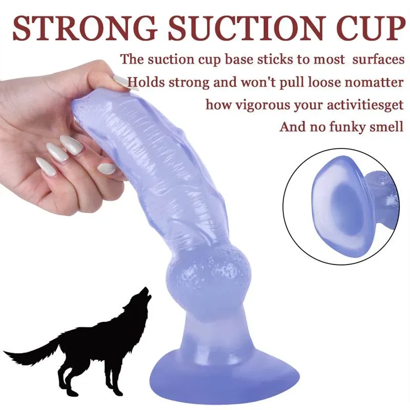 8 IN Dog Knot Dildo Deluxe Glitter Strap-On Harness Kit 8 8 IN Dog Knot Dildo Deluxe Glitter Strap-On Harness Kit 8