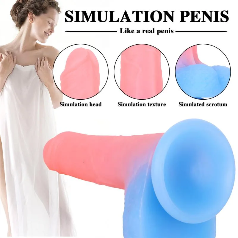 7 IN Glow-In-The-Dark Beginner Real Life Silicone Dildo 2 7 IN Glow-In-The-Dark Beginner Real Life Silicone Dildo 2