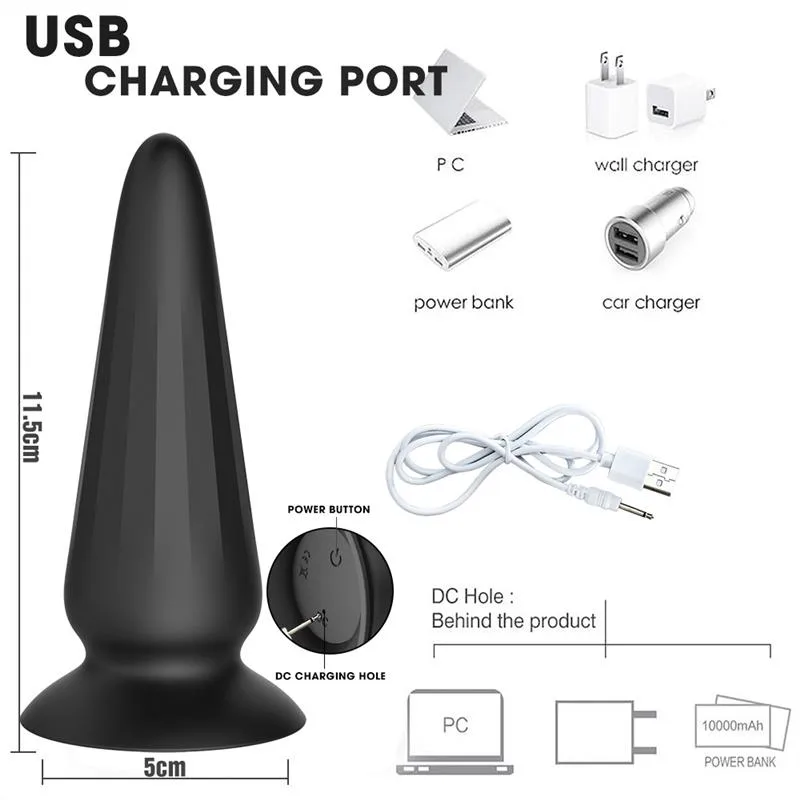 Remote Control Tapered Anal Vibrator Butt Plug 2 Remote Control Tapered Anal Vibrator Butt Plug 2