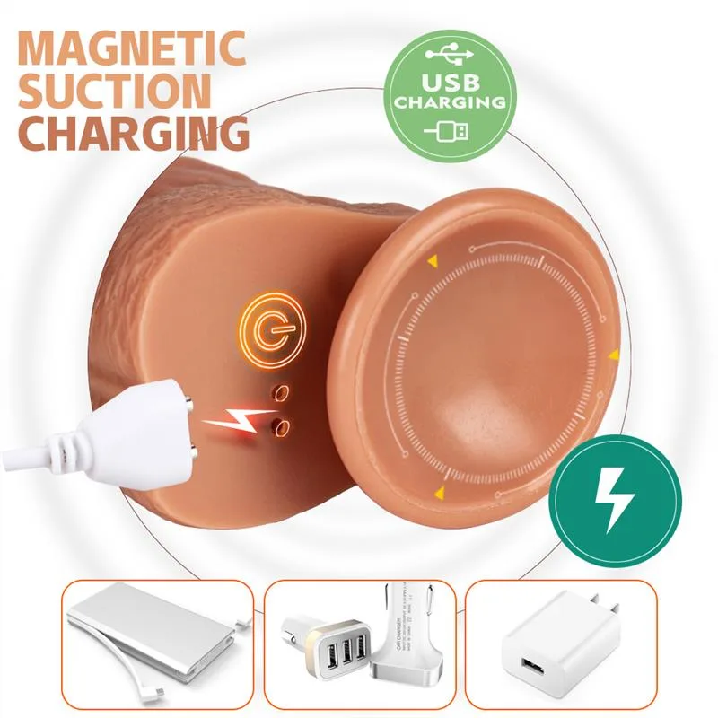 8.5 IN Heated Realistic Dildo with Thrusting Vibrating Rotating 6 8.5 IN Heated Realistic Dildo with Thrusting Vibrating Rotating 6