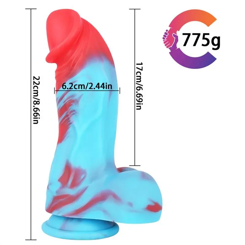 8.5 IN Rideable Colored Thick Girth Silicone Dildo 1 8.5 IN Rideable Colored Thick Girth Silicone Dildo 1