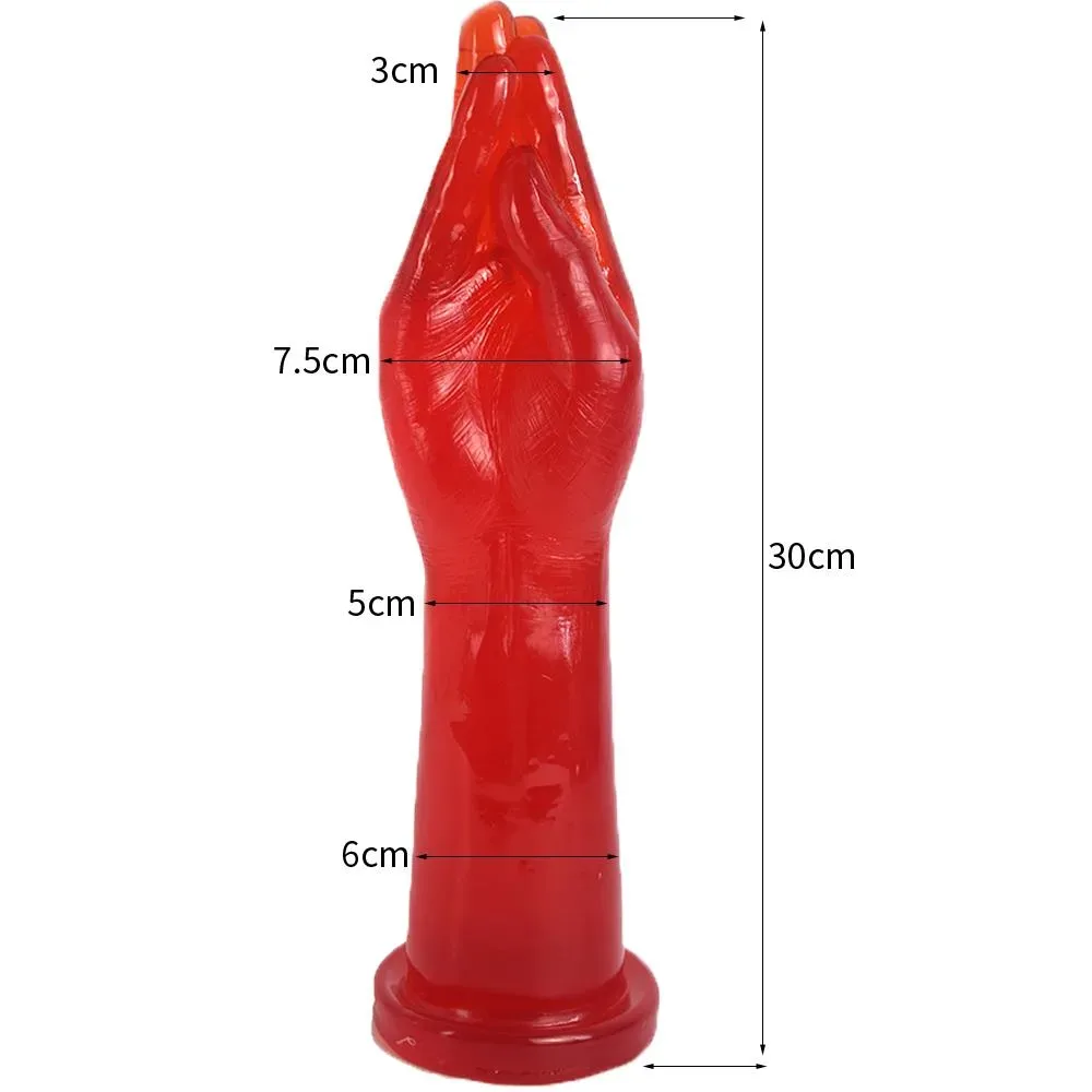11.5 IN Red PVC Hand Dildo Anal Plug 1 11.5 IN Red PVC Hand Dildo Anal Plug 1