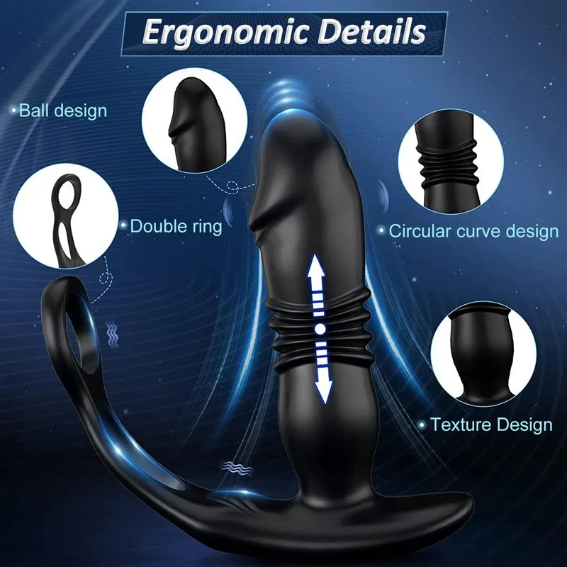 Remote Control Thrusting Vibrating Anal Vibrator Male Prostate Massager 3 Remote Control Thrusting Vibrating Anal Vibrator Male Prostate Massager 3