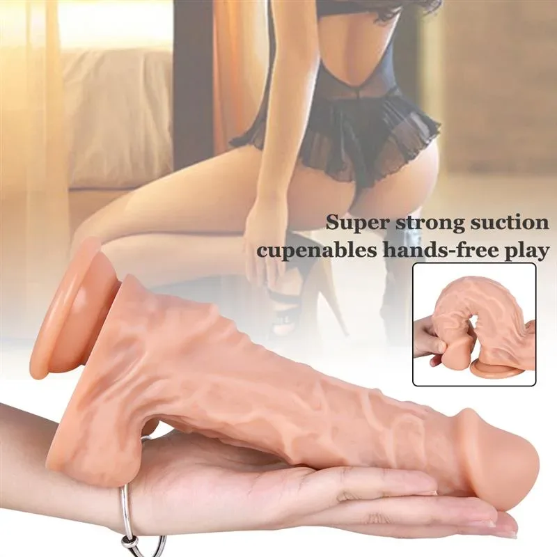 8 IN Soft Silicone Dildo Strap On Harness Set 8 8 IN Soft Silicone Dildo Strap On Harness Set 8