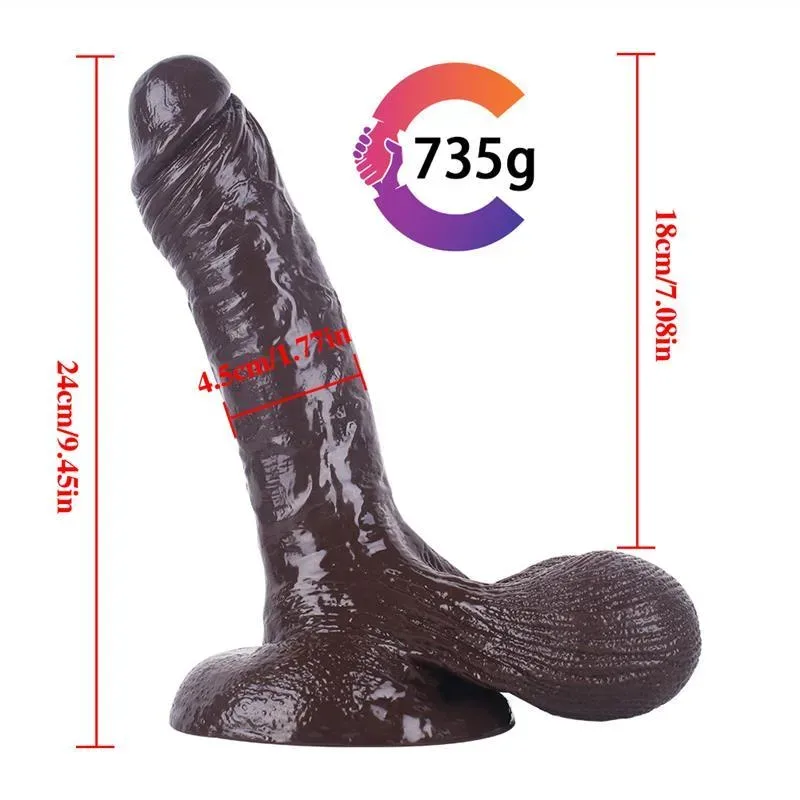 9.5 IN Large Realistic PVC Dildo with Big Balls 1 9.5 IN Large Realistic PVC Dildo with Big Balls 1