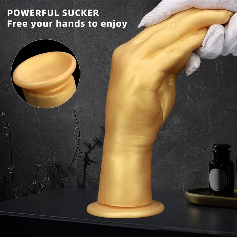 6/8.5 /11 IN Gold Silicone Palm Dildo Realistic Hand Anal Plug 3 6/8.5 /11 IN Gold Silicone Palm Dildo Realistic Hand Anal Plug 3
