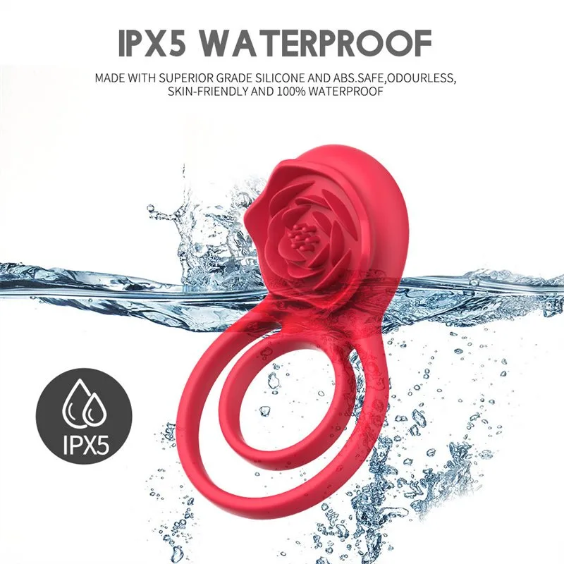 Remote Control Rose Clit Stimulator Vibrating Penis Ring for Couples 6 Remote Control Rose Clit Stimulator Vibrating Penis Ring for Couples 6