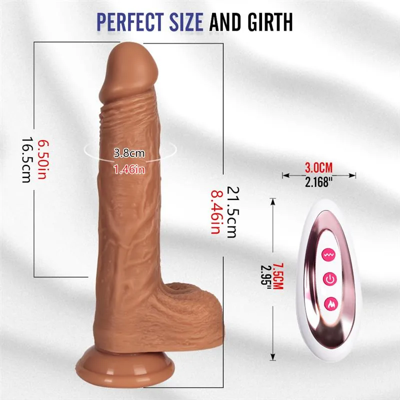 8.5 IN Heated Realistic Dildo with Thrusting Vibrating Rotating 1 8.5 IN Heated Realistic Dildo with Thrusting Vibrating Rotating 1