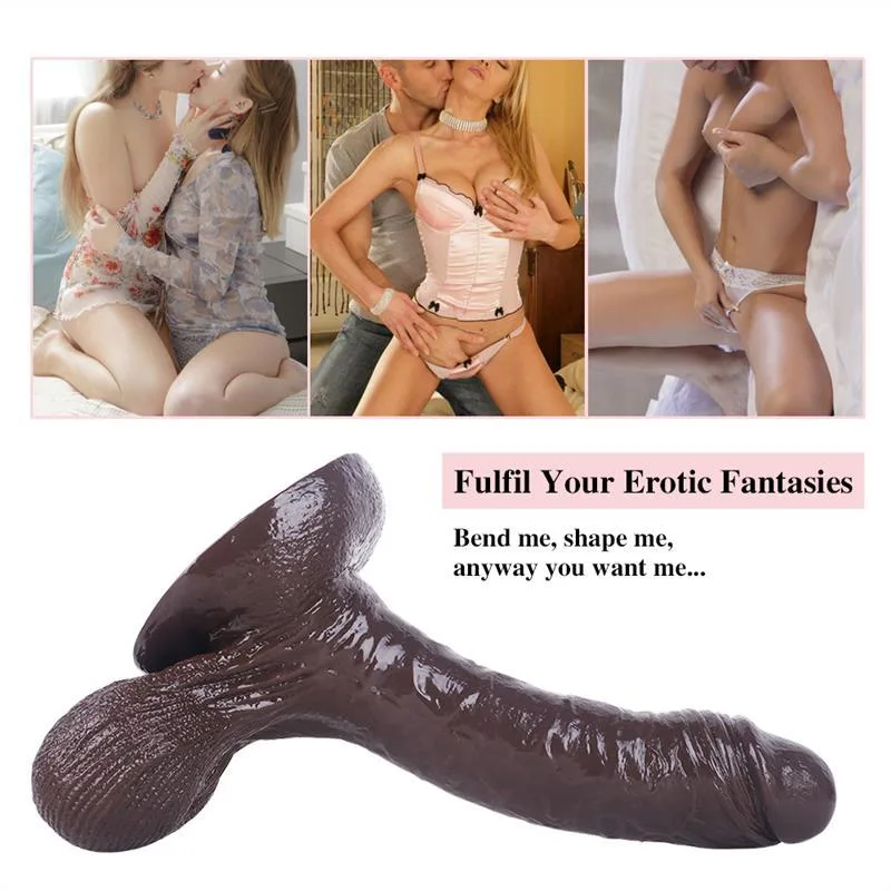 9.5 IN Large Realistic PVC Dildo with Big Balls 5 9.5 IN Large Realistic PVC Dildo with Big Balls 5