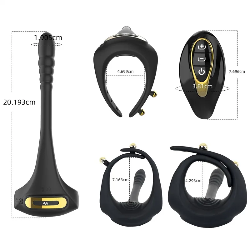 Remote Control Male Prostate Vibrator with Adjustable Delay Lockring 1 Remote Control Male Prostate Vibrator with Adjustable Delay Lockring 1