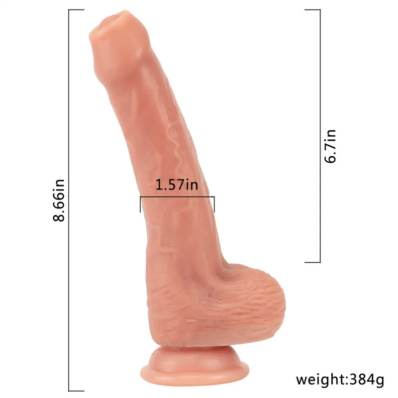8.5 IN Uncircumcised Penis Dildo with Movable Foreskin 1 8.5 IN Uncircumcised Penis Dildo with Movable Foreskin 1