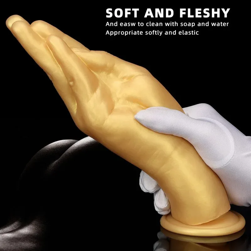6/8.5 /11 IN Gold Silicone Palm Dildo Realistic Hand Anal Plug 2 6/8.5 /11 IN Gold Silicone Palm Dildo Realistic Hand Anal Plug 2