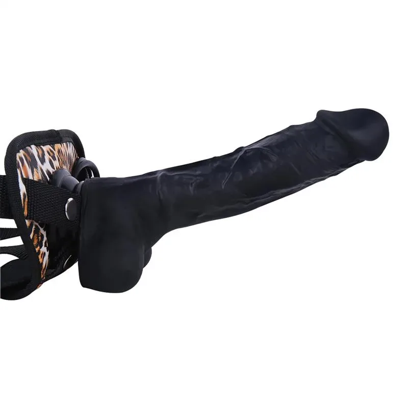 9.5 IN Black Realistic Dildo Strap On Harness Set 4 9.5 IN Black Realistic Dildo Strap On Harness Set 4