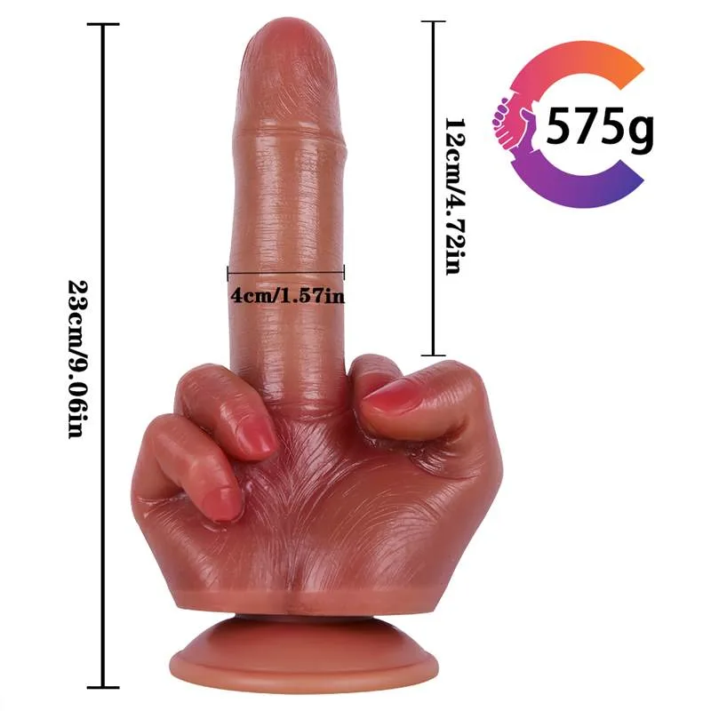 9 IN Realistic Silicone Finger Dildo Anal Plug 1 9 IN Realistic Silicone Finger Dildo Anal Plug 1