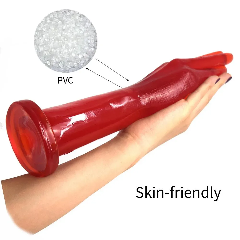 11.5 IN Red PVC Hand Dildo Anal Plug 2 11.5 IN Red PVC Hand Dildo Anal Plug 2