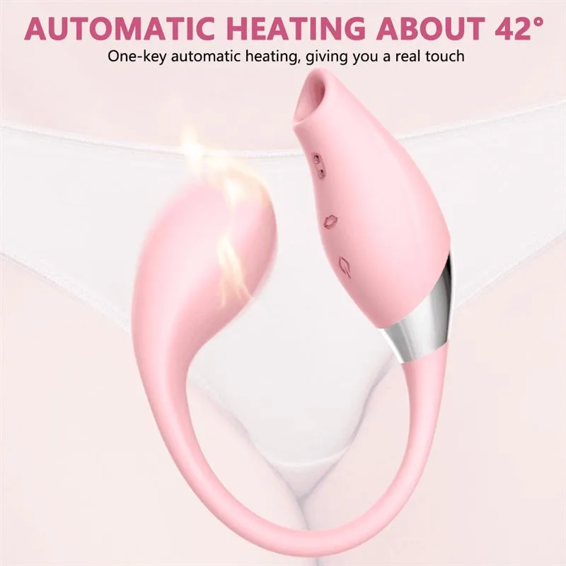Dual Ended Clitoral Sucking Vibrator With Heated Vibrating Egg 4 Dual Ended Clitoral Sucking Vibrator With Heated Vibrating Egg 4
