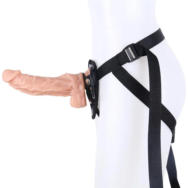 8 IN Soft Silicone Dildo Strap On Harness Set 2 8 IN Soft Silicone Dildo Strap On Harness Set 2