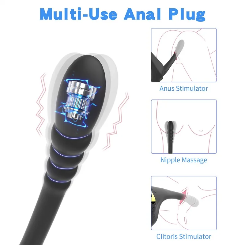 Remote Control Male Prostate Vibrator with Adjustable Delay Lockring 5 Remote Control Male Prostate Vibrator with Adjustable Delay Lockring 5