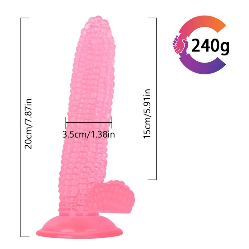7.5 IN Suction Cup PVC Corn Dildo 1 7.5 IN Suction Cup PVC Corn Dildo 1
