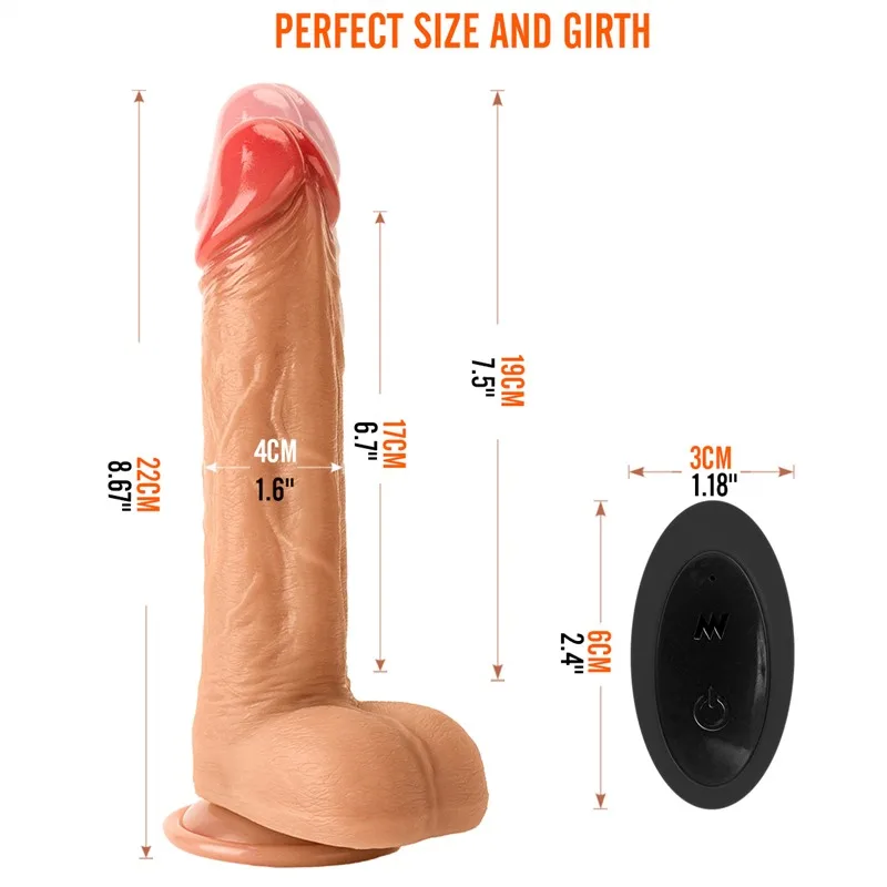 8.5 IN Cordless Realistic Thrusting Vibrating Rotating Dildo 1 8.5 IN Cordless Realistic Thrusting Vibrating Rotating Dildo 1