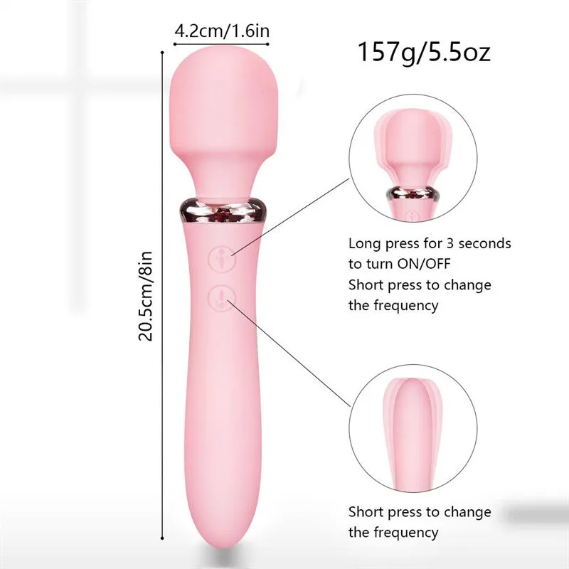 Rechargeable Double Headed Vibration Wand Massager 1 Rechargeable Double Headed Vibration Wand Massager 1
