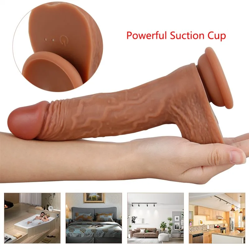 8.5 IN Rechargeable Heated Dildo Realistic Silicone Vibrating Cock 7 8.5 IN Rechargeable Heated Dildo Realistic Silicone Vibrating Cock 7