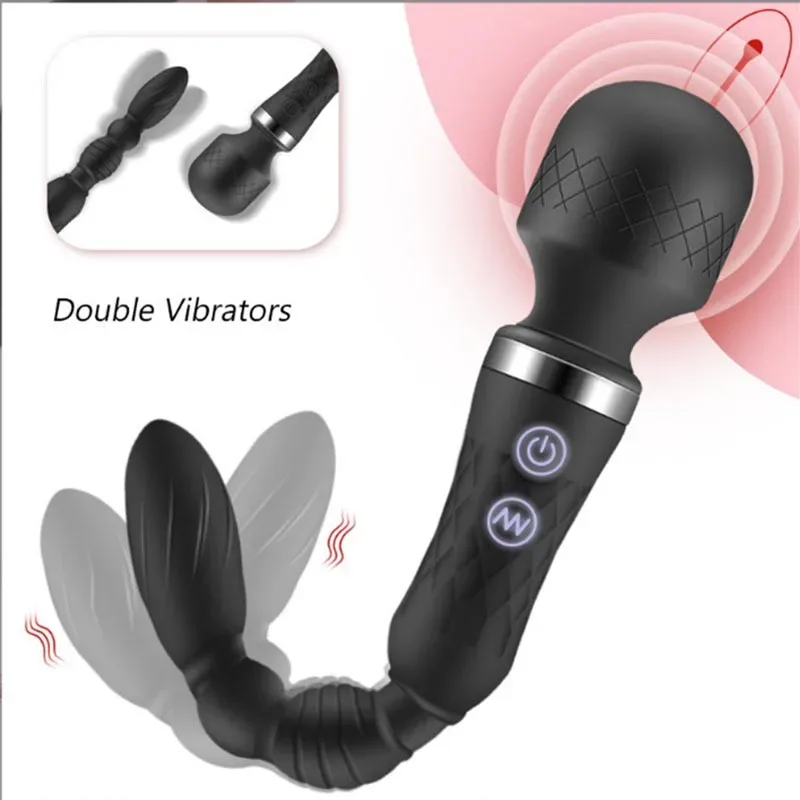 Rechargeable Double Headed Wand Vibrator 1 Rechargeable Double Headed Wand Vibrator 1