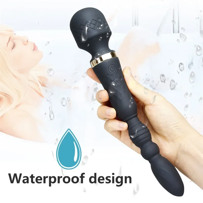 Rechargeable Double Headed Wand Vibrator 6 Rechargeable Double Headed Wand Vibrator 6