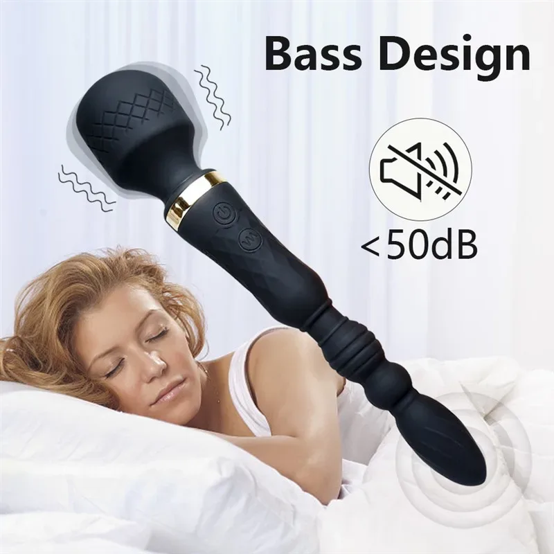Rechargeable Double Headed Wand Vibrator 5 Rechargeable Double Headed Wand Vibrator 5